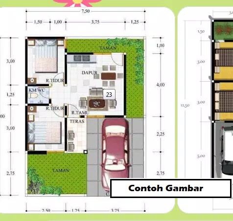 jasa tukang NegoTukang.Com - Jasa gambar Denah 2D warna - Lengkap dengan Ukuran Rumah - Type rumah 120, Type Rumah 72 minimalis, dll  